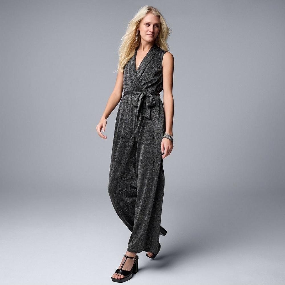Simply Vera Wang Wide Leg Sparkly Jumpsuit